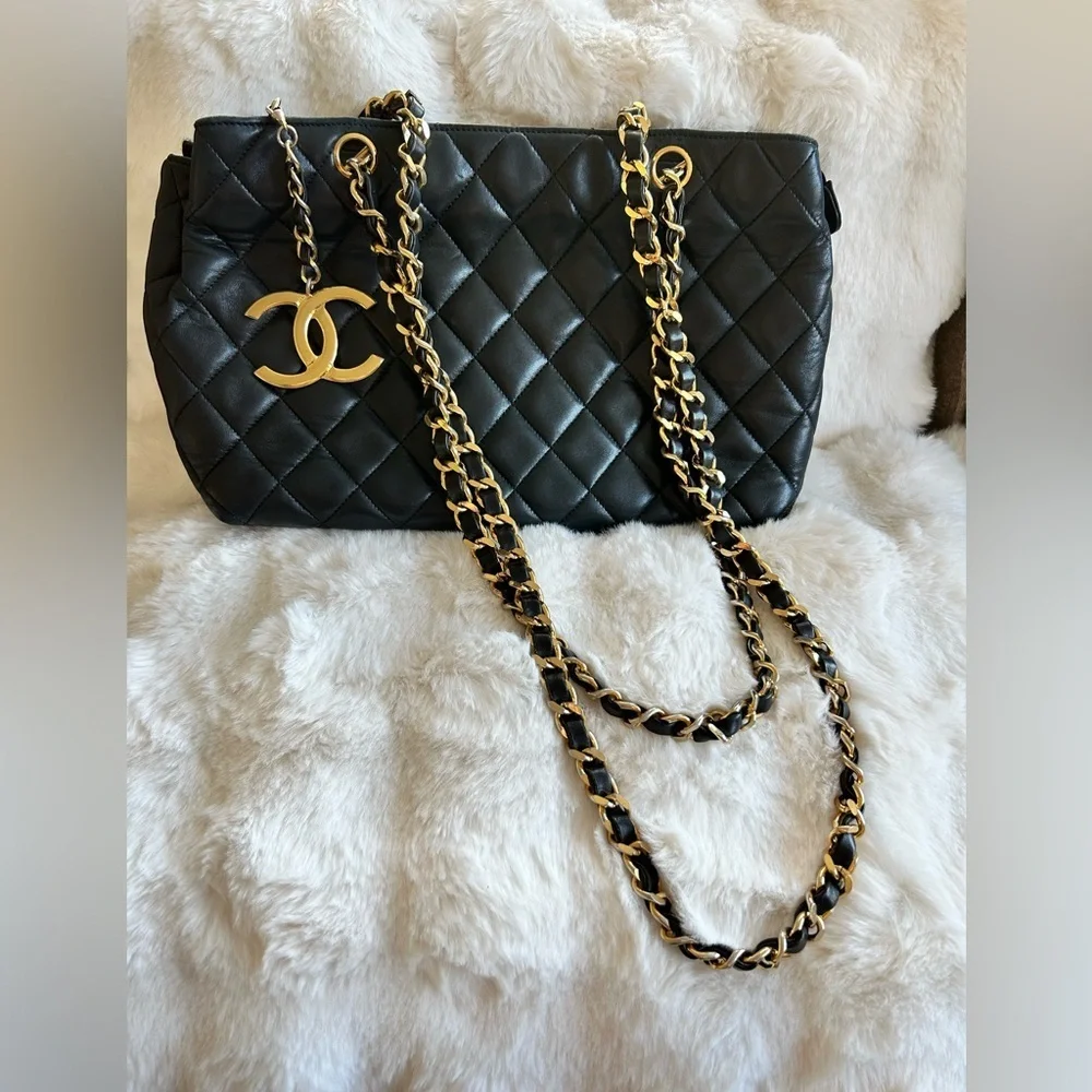 Vintage Chanel 24k Gold Zip Tote - Picture 2 of 15